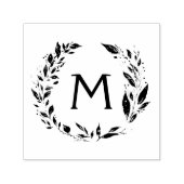 Rustieke krans wijnstokken Monogram Hand stempel (Design)