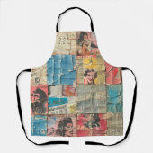 Rustieke krant Patchwork Collage (10) Schort (Voorkant)