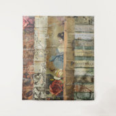 Rustieke  krant Patchwork Collage (10) Wandkleed (Voorkant)