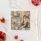 Rustieke krant Patchwork Collage (11) Servet (Insitu)