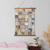 Rustieke  krant Patchwork Collage (12) Hangend Wandkleed (Slaapkamer)