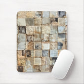 Rustieke krant Patchwork Collage (12) Muismat (Met muis)