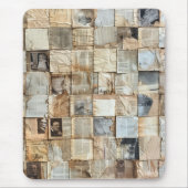 Rustieke krant Patchwork Collage (12) Muismat (Voorkant)