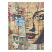 Rustieke  krant Patchwork Collage (12) Tafelkleed (Voorkant)