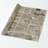 Rustieke krant Patchwork Collage (1) Cadeaupapier (Uitgerold)