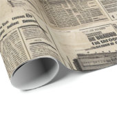 Rustieke  krant Patchwork Collage (1) Cadeaupapier (Rol Hoek)