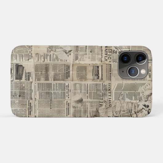 Rustieke krant Patchwork Collage (1) Case-Mate iPhone Case (Achterkant (horizontaal))