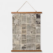Rustieke  krant Patchwork Collage (1) Hangend Wandkleed (Voorkant)