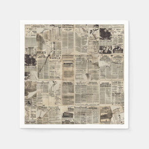 Rustieke krant Patchwork Collage (1) Servet