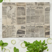 Rustieke krant Patchwork Collage (1) Theedoek (Gevouwen)