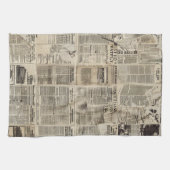 Rustieke krant Patchwork Collage (1) Theedoek (Horizontaal)