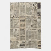 Rustieke  krant Patchwork Collage (1) Theedoek (Verticaal)