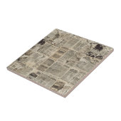 Rustieke  krant Patchwork Collage (2) Tegeltje (Zijkant)