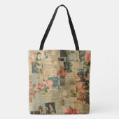 Rustieke krant Patchwork Collage (2) Tote Bag (Voorkant)