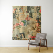 Rustieke krant Patchwork Collage (2) Wandkleed (In situ)