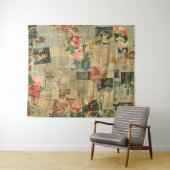 Rustieke krant Patchwork Collage (2) Wandkleed (In Situ (horizontaal))