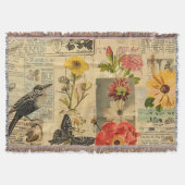 Rustieke krant Patchwork Collage (3) Deken (Voorkant)