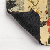 Rustieke  krant Patchwork Collage (3) Muismat (Hoek)