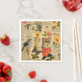 Rustieke krant Patchwork Collage (3) Servet (Insitu)