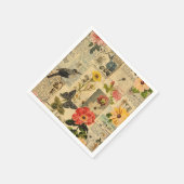 Rustieke krant Patchwork Collage (3) Servet (Hoek)