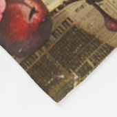 Rustieke  krant Patchwork Collage (4) Fleece Deken (Hoek)