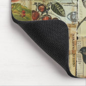 Rustieke  krant Patchwork Collage (4) Muismat (Hoek)