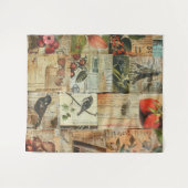 Rustieke krant Patchwork Collage (4) Wandkleed (Voorkant (horizontaal))