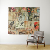Rustieke krant Patchwork Collage (4) Wandkleed (In Situ (horizontaal))