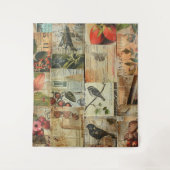 Rustieke krant Patchwork Collage (4) Wandkleed (Voorkant)