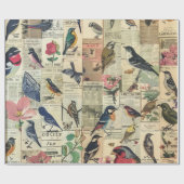 Rustieke  krant Patchwork Collage (5) Cadeaupapier (Vlak)