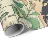 Rustieke  krant Patchwork Collage (5) Cadeaupapier (Rol Hoek)