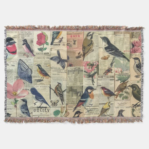 Rustieke krant Patchwork Collage (5) Deken