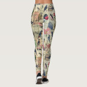 Rustieke  krant Patchwork Collage (5) Leggings (Achterkant)