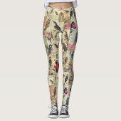 Rustieke  krant Patchwork Collage (5) Leggings (Voorkant)