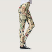 Rustieke  krant Patchwork Collage (5) Leggings (Rechts)
