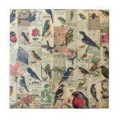 Rustieke  krant Patchwork Collage (5) Tegeltje (Voorkant)