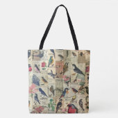 Rustieke  krant Patchwork Collage (5) Tote Bag (Voorkant)