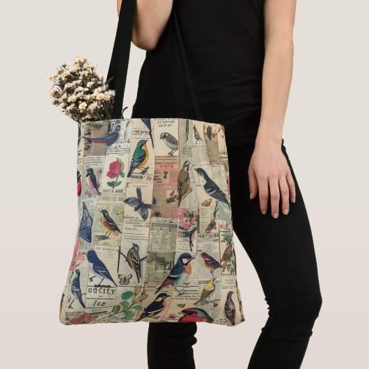 Rustieke  krant Patchwork Collage (5) Tote Bag (Dichtbij)