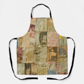 Rustieke  krant Patchwork Collage (6) Schort (Voorkant)