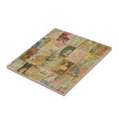 Rustieke krant Patchwork Collage (6) Tegeltje (Zijkant)