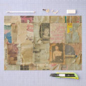 Rustieke krant Patchwork Collage (6) Tissuepapier (Craft)
