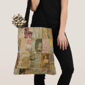Rustieke  krant Patchwork Collage (6) Tote Bag (Dichtbij)