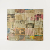 Rustieke krant Patchwork Collage (6) Wandkleed (Voorkant (horizontaal))
