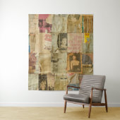 Rustieke krant Patchwork Collage (6) Wandkleed (In situ)