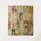 Rustieke krant Patchwork Collage (6) Wandkleed (Voorkant)