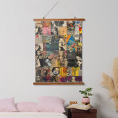 Rustieke krant Patchwork Collage (7) Hangend Wandkleed (Slaapkamer)