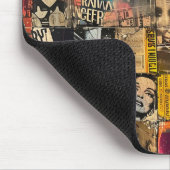 Rustieke  krant Patchwork Collage (7) Muismat (Hoek)