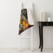 Rustieke  krant Patchwork Collage (7) Sherpa Deken (In situ)