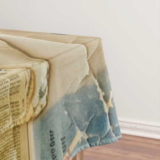 Rustieke  krant Patchwork Collage (7) Tafelkleed (Voorbeeld)