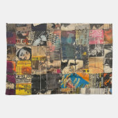 Rustieke krant Patchwork Collage (7) Theedoek (Horizontaal)